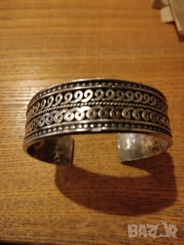 Масивна, сребърна ръчно изработена гривна, снимка 5 - Гривни - 53156414