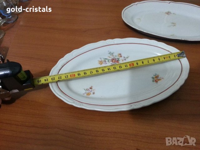 Стар български порцелан плато елипса, снимка 8 - Антикварни и старинни предмети - 35448674