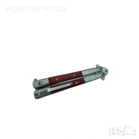 Сгъваем нож пеперуда дървена дръжка с калъф, снимка 2 - Ножове - 54146475