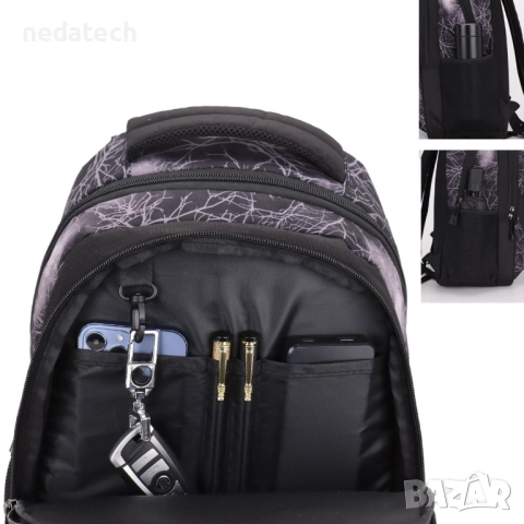 Ученическа раница  15NF36 вълк, 30x17x45см., снимка 3 - Раници - 51530382