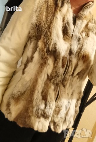 Бяло яке със заешка кожа, снимка 8 - Якета - 44451044