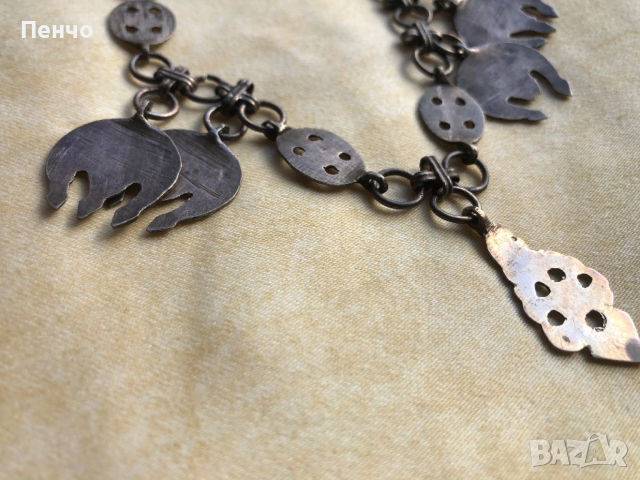 старинен, възрожденски сребърен накит/сокай, прочелник/ - сребро, сачан, снимка 6 - Антикварни и старинни предмети - 45249107