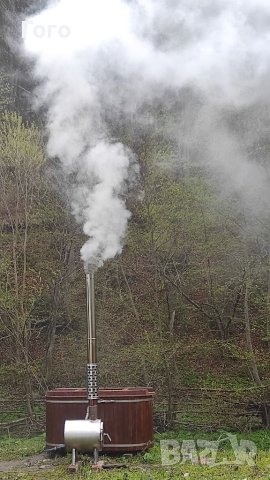 Дървено джакузи с външна печка-двуместно, снимка 3 - Басейни и аксесоари - 40592235