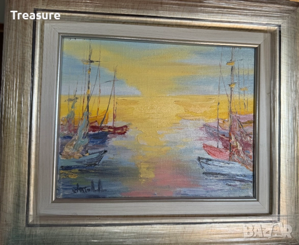 Маслена картина Слънчевият пристан, Анелия Тодорова