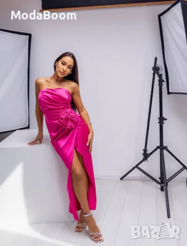 Розова дамска рокля , снимка 5 - Рокли - 48726275