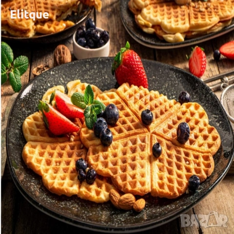 Гофретник с терморегулатор и незалепващи плочи – перфектни гофрети всеки път, снимка 2 - Друга електроника - 52465230