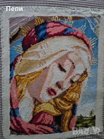 Гоблен "Великолепната мадона", снимка 2 - Гоблени - 54044580