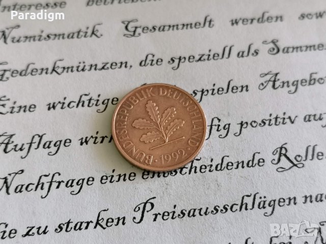 Монета - Германия - 2 пфенига | 1992г.; серия J, снимка 2 - Нумизматика и бонистика - 29190805