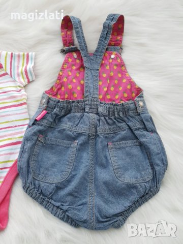 Дънков гащеризон H&M и боди F&F 6-9 месеца, снимка 6 - Бебешки гащеризони - 29526048