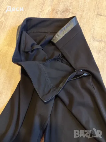 черен панталон с кожа, снимка 3 - Панталони - 49338439