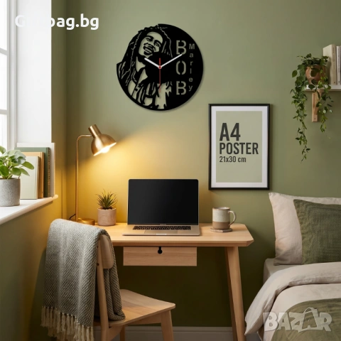 Стенен часовник „Bob Marley – One Love“, снимка 3 - Стенни часовници - 54316138