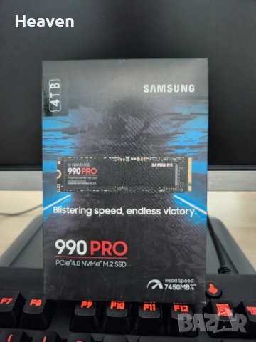 Ново SSD 4TB SAMSUNG 990 PRO, M.2 2280 PCIe Gen 4.0 x4, NVMe 2.0, V-NAND TLC