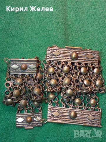 19 Век 2 ПОСРЕБРЕНИ БРОНЗОВИ ВЪЗРОЖДЕНСКИ ЕТНО ГРИВНИ РЪЧНА МАЙСТОРСКА ПЛЕТКА с ЩИФТ за НОСИИ 46827, снимка 4 - Антикварни и старинни предмети - 33215991