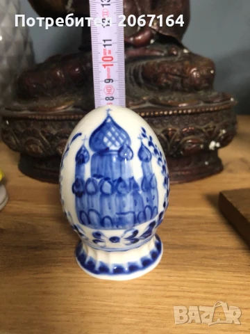 Руско порцеланово яйце Гжель, снимка 5 - Колекции - 50578569