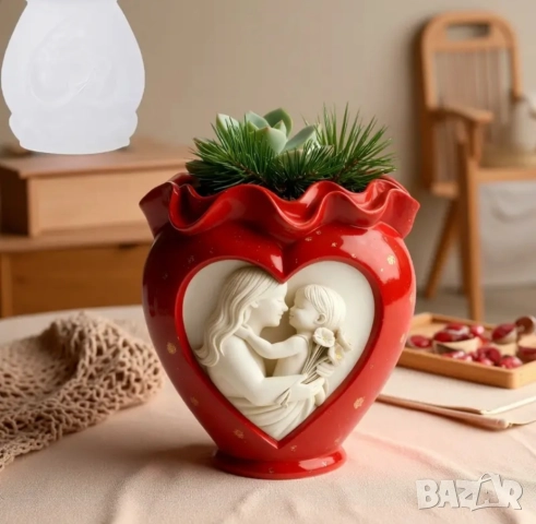 Молд кашпа за 8 март майка с дете 