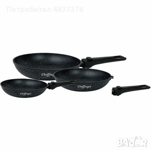Комплект от 3 броя индукционни тигани, снимка 2 - Съдове за готвене - 56138363