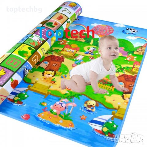  Детски килим за игра 120х180см – двулицев, топлоизолираща постелка, снимка 2 - Килими - 38331914