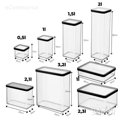 Комплект от 5 контейнера за съхранение, снимка 4 - Други - 48933018