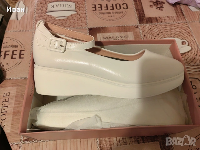 Бели дамски обувки 40, снимка 2 - Дамски обувки на ток - 54226800