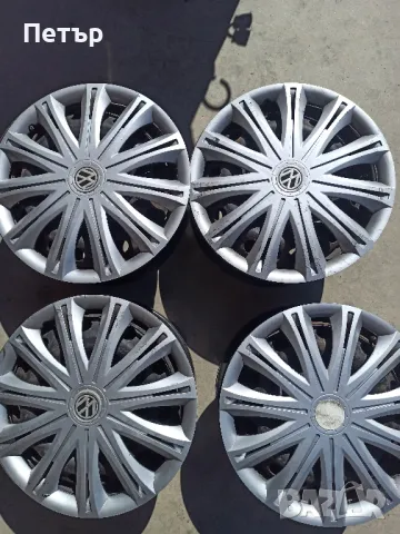 Продавам четири броя оригинални 16"джанти с тазове за Транспортер Т5 