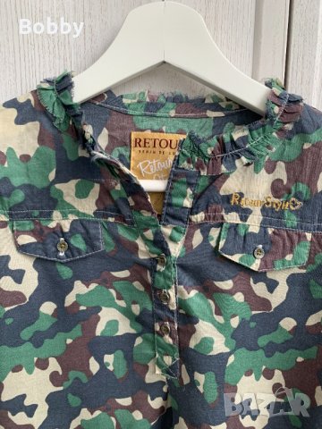 Ефирна камуфлажна риза/ туника 7-8 години, снимка 2 - Детски Блузи и туники - 30639644