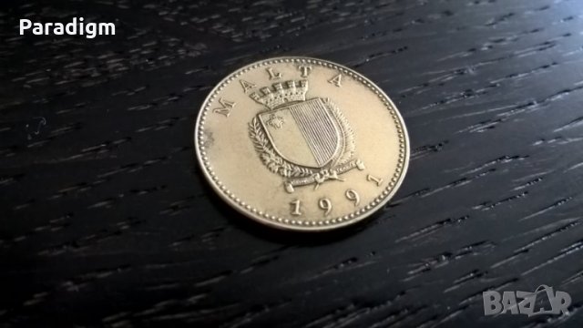 Монета - Малта - 1 цент | 1991г., снимка 3 - Нумизматика и бонистика - 29305556