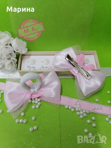 'Розово зайче' нежни празнични аксесоари за момиче!, снимка 2 - Шноли, диадеми, ленти - 32113540