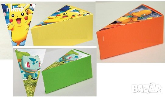 Покемон Пикачу Pokemon Кутии кутийки за картонена торта кутия парче за подарък рожден, снимка 1 - Други - 42469960
