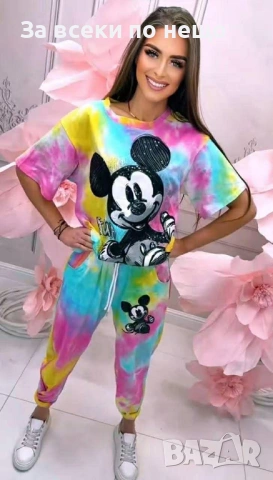 Mickey Mouse Дамски Спортен Комплект Тениска И Долнище🔝Дамски Спортен Екип Код A1345