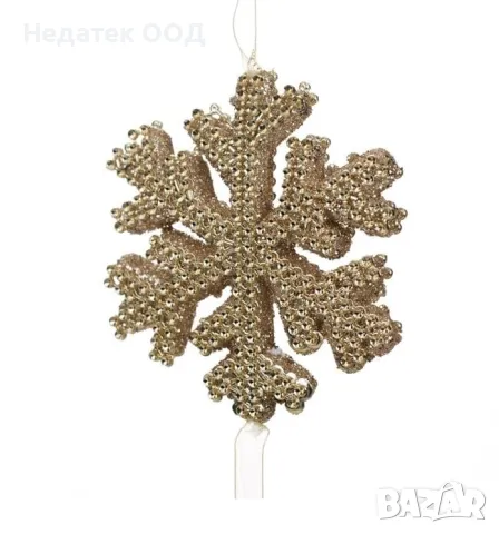 Коледна декоративнаукраса, Снежинка, Шампанско, 55 см, снимка 2 - Декорация за дома - 48220009