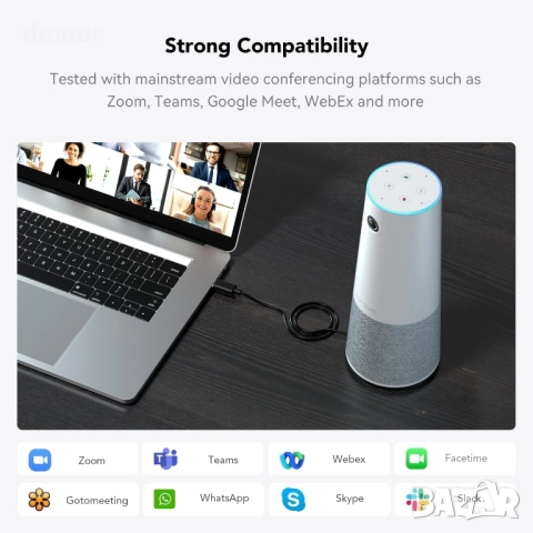 Nuroum C20 HD1080P Уеб камера всичко в едно за видеоконферентна връзка, снимка 8 - Други - 52294560