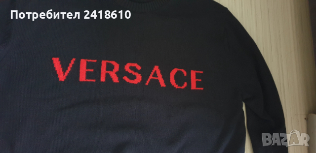 Versace  Cotton Knit Mens Size 50 /  L ОРИГИНАЛ! Мъжки Памучен Пуловер!, снимка 17 - Пуловери - 52577287