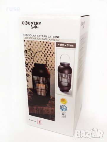 НОВ! Led ратанов соларен фенер , снимка 5 - Градински мебели, декорация  - 37547566