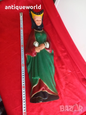 Голяма Дървена Статуя, Фигура МОНАХИНЯ ,Средновековна Дама, снимка 8 - Антикварни и старинни предмети - 52845736