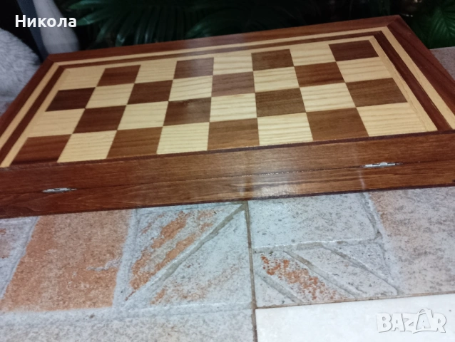 Шах табла 48/48 от соца с дървени фигури и пулове, снимка 15 - Къмпинг мебели - 51628607