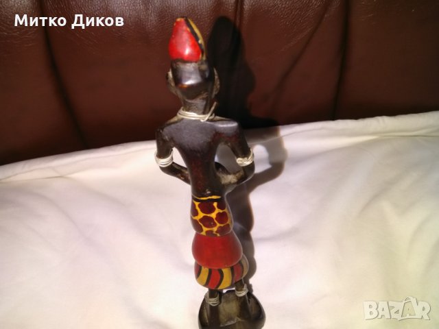Африканска дървена фигура маска цветна височина 210мм, снимка 9 - Декорация за дома - 29114592
