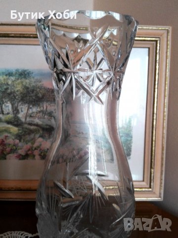Масивна ретро кристална ваза, снимка 4 - Антикварни и старинни предмети - 35608963