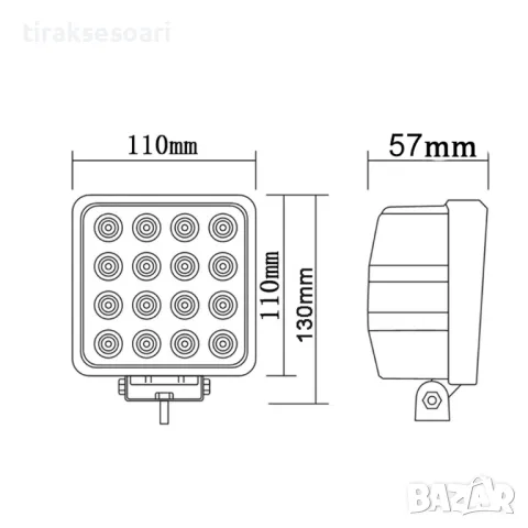 Висок Клас 48W ЛЕД LED Диоден Халоген Боен Фар Светлина за Задна, снимка 3 - Аксесоари и консумативи - 48358545