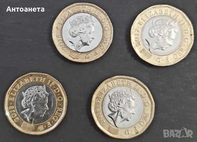 1 паунд Великобритния, 4 различни монети, снимка 2 - Нумизматика и бонистика - 44240928