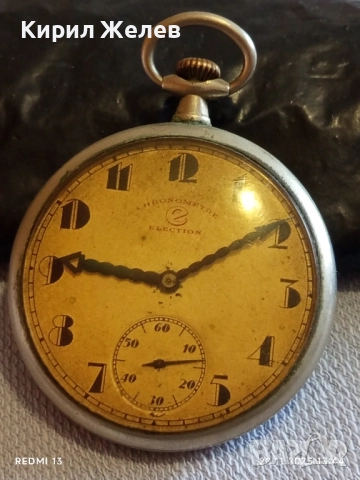 Стар джобен часовник CHRONOMETERS ELECTION рядък за КОЛЕКЦИОНЕРИ 52233, снимка 5 - Антикварни и старинни предмети - 52479001