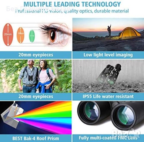 Нов Бинокъл с Върхова Яснота и Стабилност + Адаптер за Смартфон, снимка 5 - Екипировка - 44156177