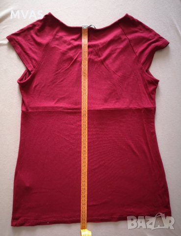 Нова блуза с къс ръкав тъмно червено S 36 номер, снимка 3 - Корсети, бюстиета, топове - 29325420