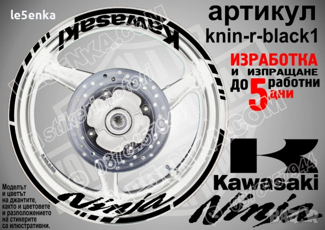 Kawasaki Ninja кантове и надписи за джанти , снимка 2 - Аксесоари и консумативи - 39803559