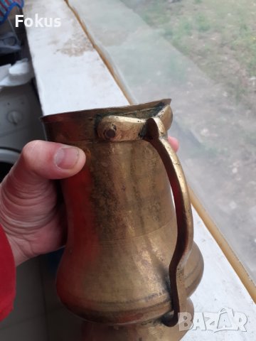 Стара бронзова халба, чаша, кана, снимка 5 - Антикварни и старинни предмети - 40241372