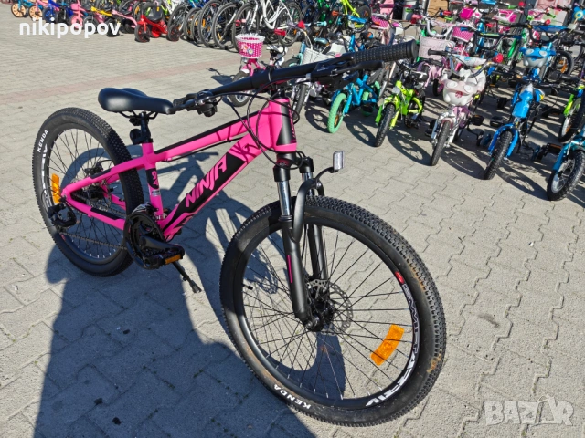 BG Алуминиев велосипед 24" NINJA розов, снимка 4 - Велосипеди - 54334837
