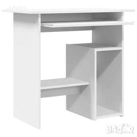 vidaXL Бюро, бяло, 80x45x74 см, инженерно дърво, снимка 7 - Бюра - 56147774