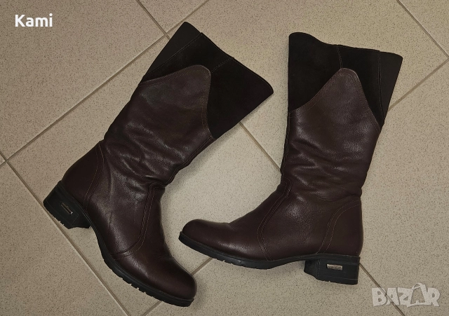 Топли кафяви ботуши, естествена кожа, номер 37