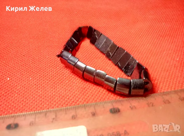 РЪЧНО ИЗРАБОТЕНА ГРИВНА от ШЛИФОВАН ПОЛИРАН ХЕМАТИТ 30585, снимка 5 - Гривни - 47298524