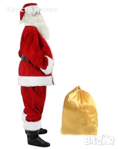 Костюм на Дядо Коледа Коледен кадифен костюм от 11 части xl, снимка 2 - Други - 54225407