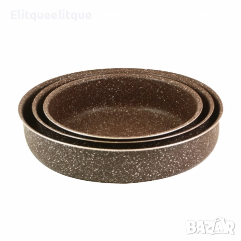 Комплект от 3бр алуминиеви тави с незалепващо покритие, снимка 4 - Съдове за готвене - 52346396